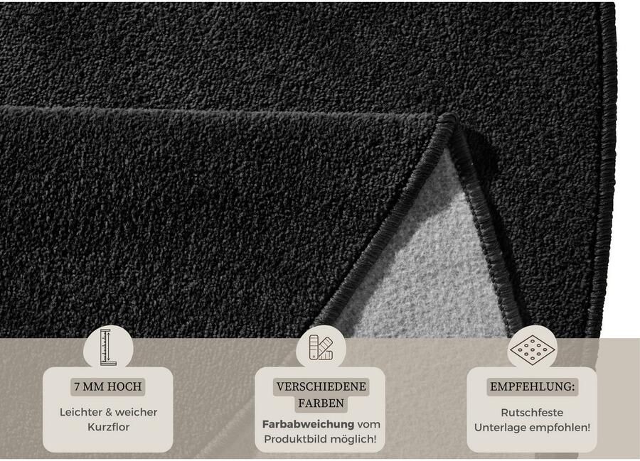 HANSE Home Vloerkleed Fancy Korte pool zacht uni woonkamer slaapkamer eetkamer - Foto 5