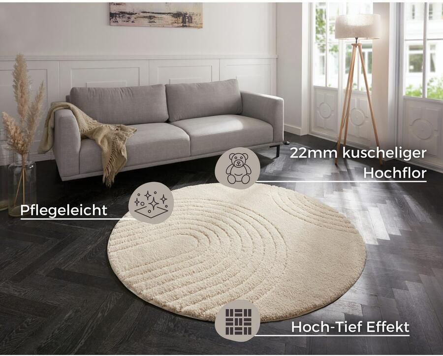 HANSE Home Vloerkleed Fergus Shaggy zacht scandi pluizig woonkamer slaapkamer hal - Foto 5