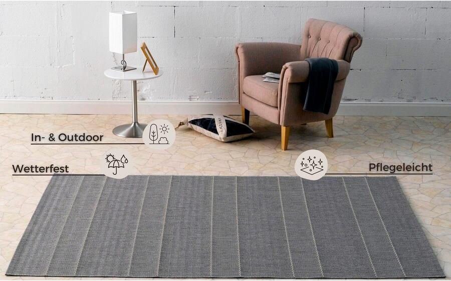 HANSE Home Vloerkleed Fürth Binnen- en buitengebruik loper weerbestendig balkon tuin woonkamer modern - Foto 6