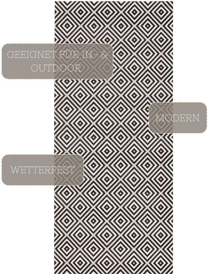 HANSE Home Vloerkleed Geruit Binnen- en buitengebruik loper weerbestendig ruit balkon tuin gang - Foto 4