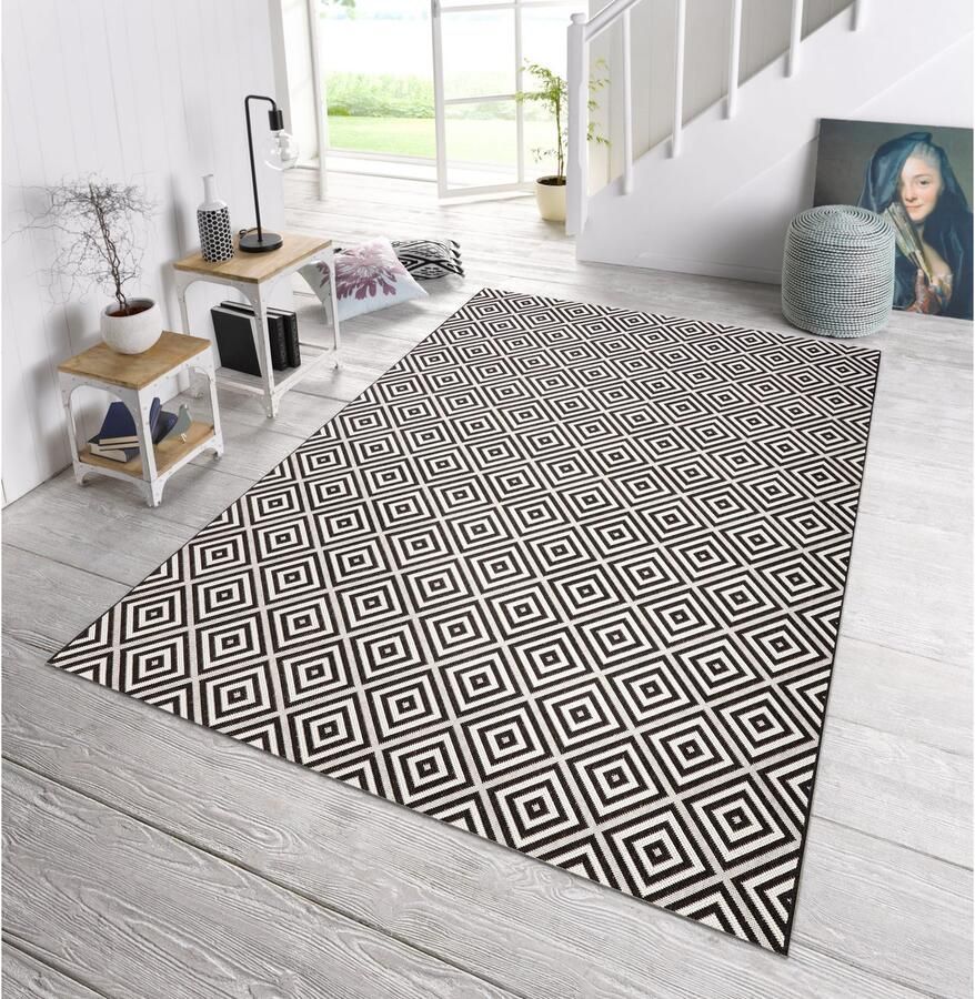 HANSE Home Vloerkleed Geruit Binnen- en buitengebruik loper weerbestendig ruit balkon tuin gang - Foto 4