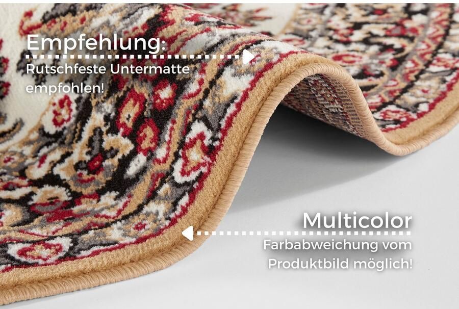 HANSE Home Vloerkleed Halton Korte pool oriënt look met randdessin robuust gemakkelijk in onderhoud afgehecht - Foto 6