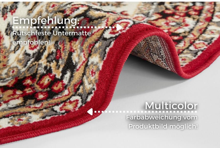 HANSE Home Vloerkleed Halton Korte pool oriënt look met randdessin robuust gemakkelijk in onderhoud afgehecht - Foto 4