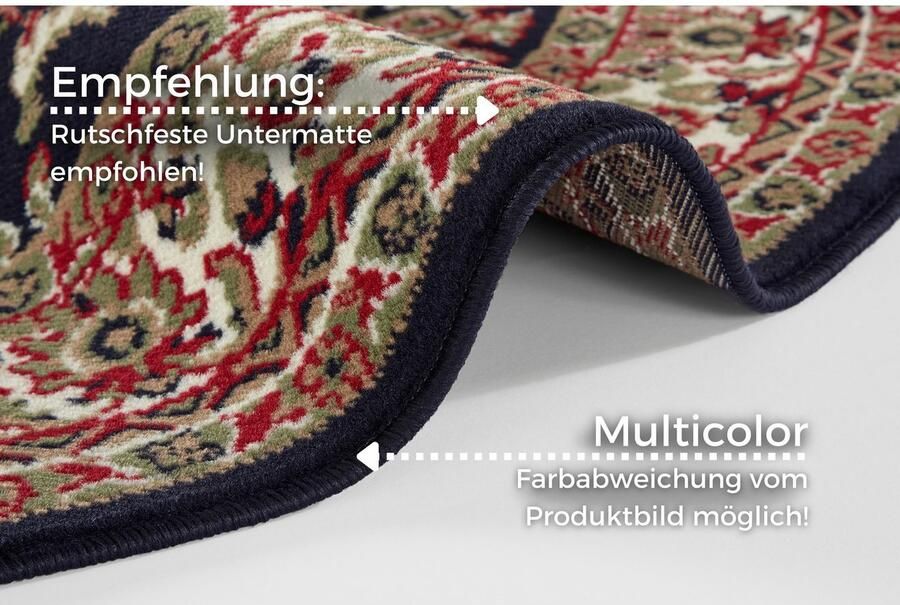 HANSE Home Vloerkleed Halton Korte pool oriënt look met randdessin robuust gemakkelijk in onderhoud afgehecht - Foto 4