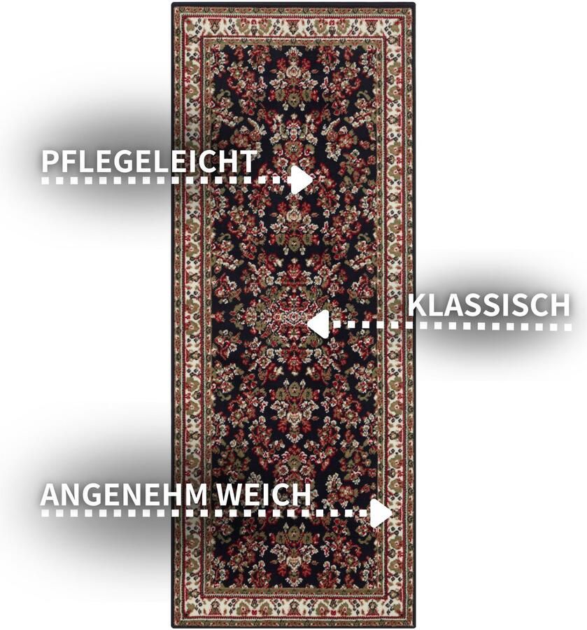 HANSE Home Vloerkleed Halton Kortpolig orient-look met bies loper onderhoudsvriendelijk geketteld - Foto 2