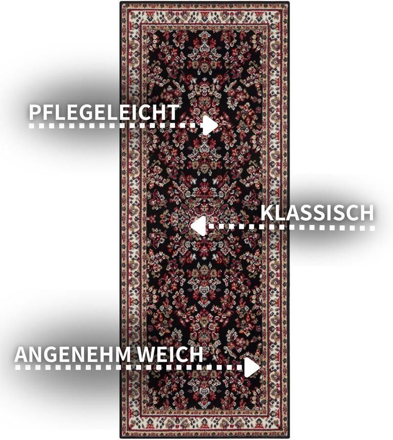 Home affaire Vloerkleed Halton Korte pool oriënt-look met randdessin robuust gemakkelijk in onderhoud afgehecht - Foto 2