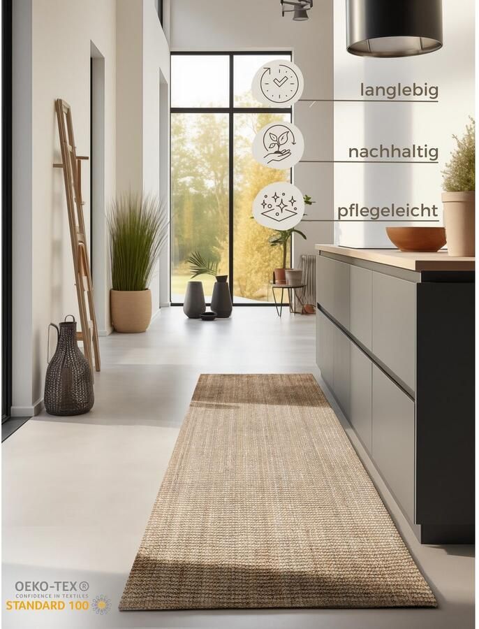 HANSE Home Vloerkleed Jaipur jute tapijt als loper en rond 100% natuurlijke vezel woonkamer eetkamer slaapkamer grs - Foto 8