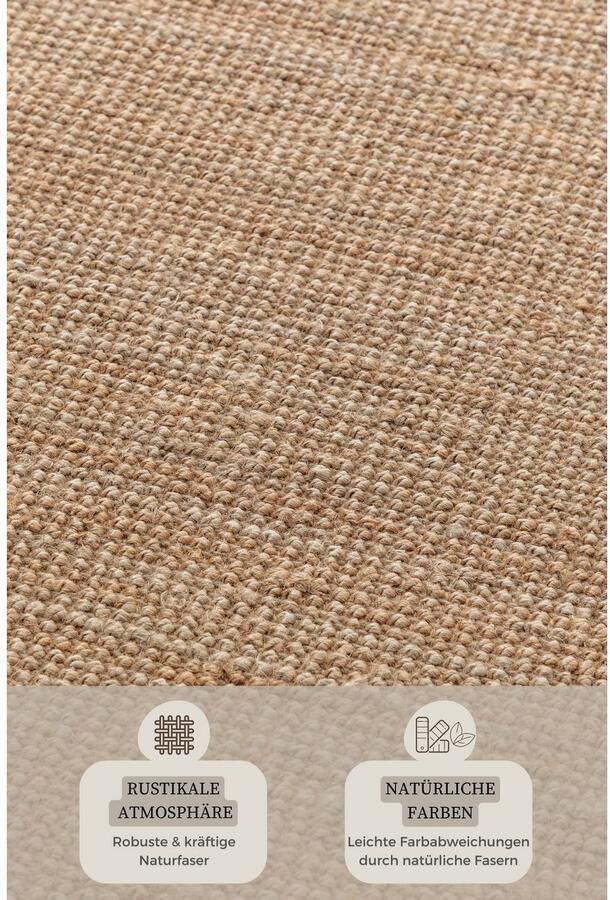 HANSE Home Vloerkleed Jaipur jute tapijt als loper en rond 100% natuurlijke vezel duurzaam woonkamer eetkamer slaapkamer grs - Foto 4