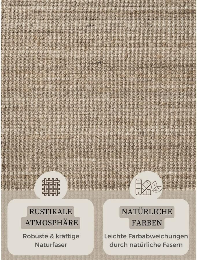 HANSE Home Vloerkleed Jaipur jute tapijt als loper en rond 100% natuurlijke vezel woonkamer eetkamer slaapkamer grs - Foto 4