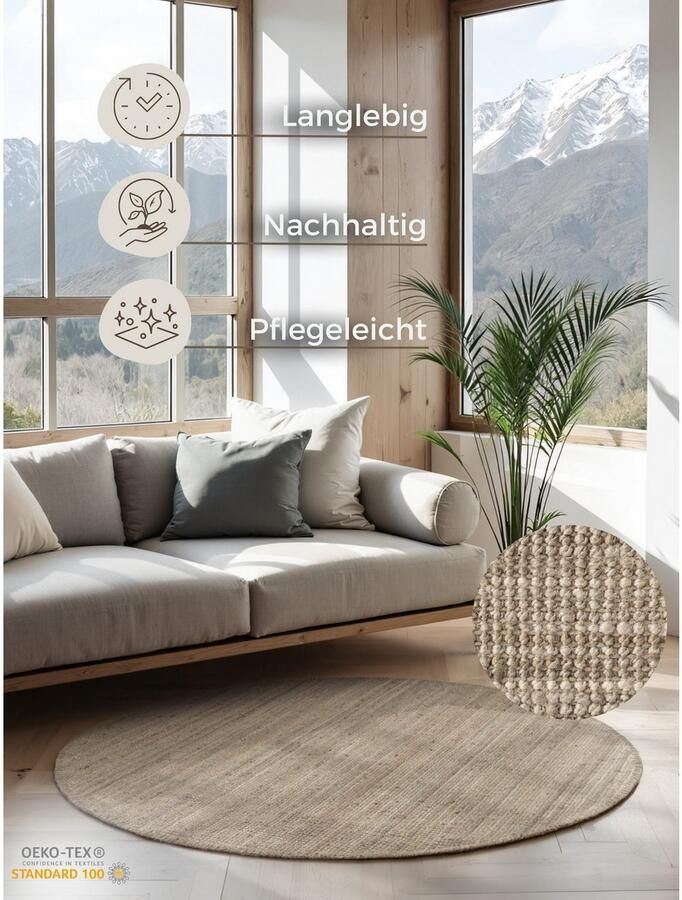 HANSE Home Vloerkleed Jaipur jute tapijt als loper en rond 100% natuurlijke vezel woonkamer eetkamer slaapkamer grs - Foto 6