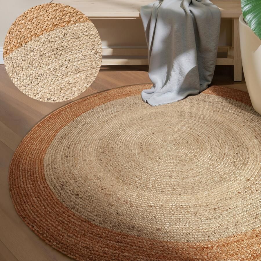 HANSE Home Vloerkleed Jutta jute tapijt 100% jutevezel natuur woonkamer eetkamer gang boho scandi - Foto 9