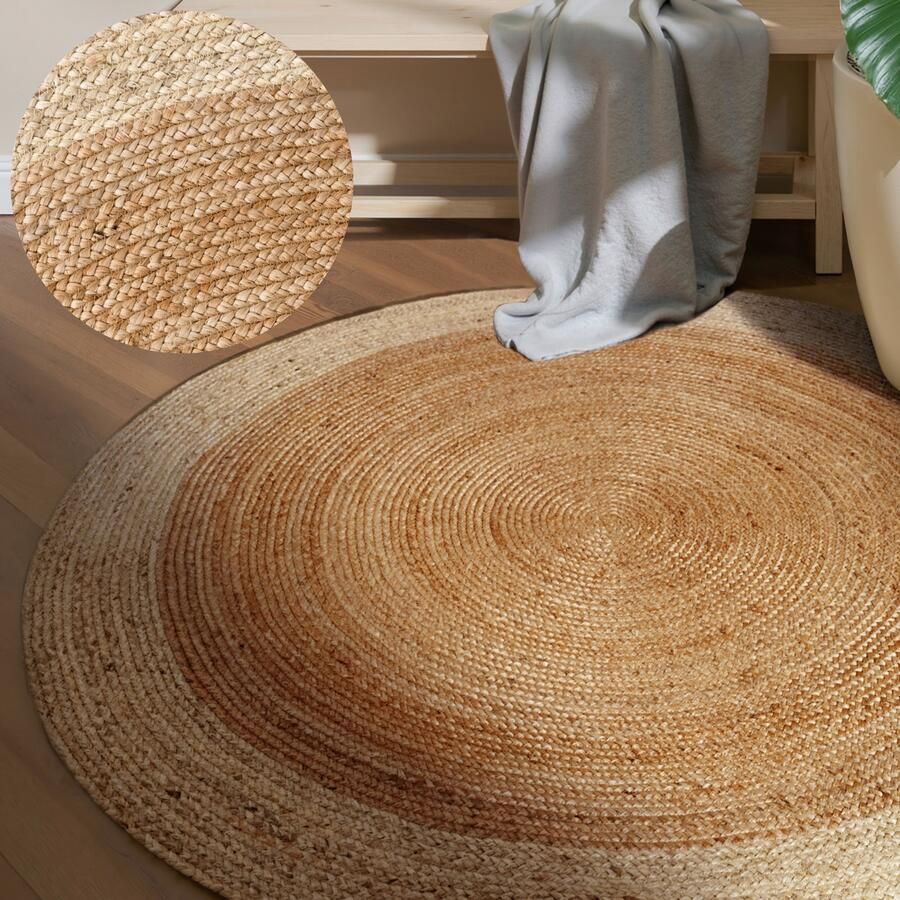 HANSE Home Vloerkleed Jutta jute tapijt 100% jutevezel natuur woonkamer eetkamer gang boho scandi - Foto 9