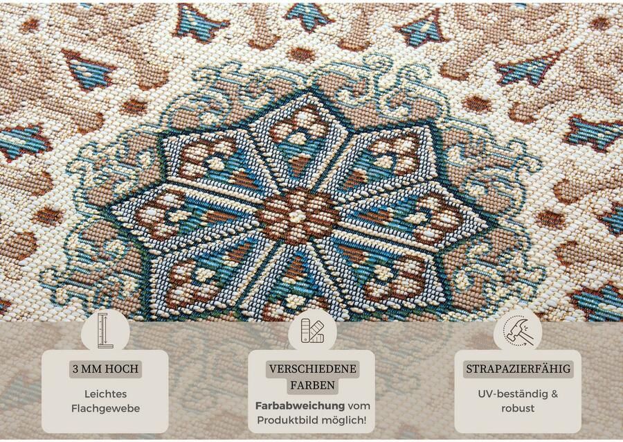 HANSE Home Vloerkleed Kadi In-& Outdoor Tapijt Weerbestendig Balkon Tuin Woonkamer Orient - Foto 2