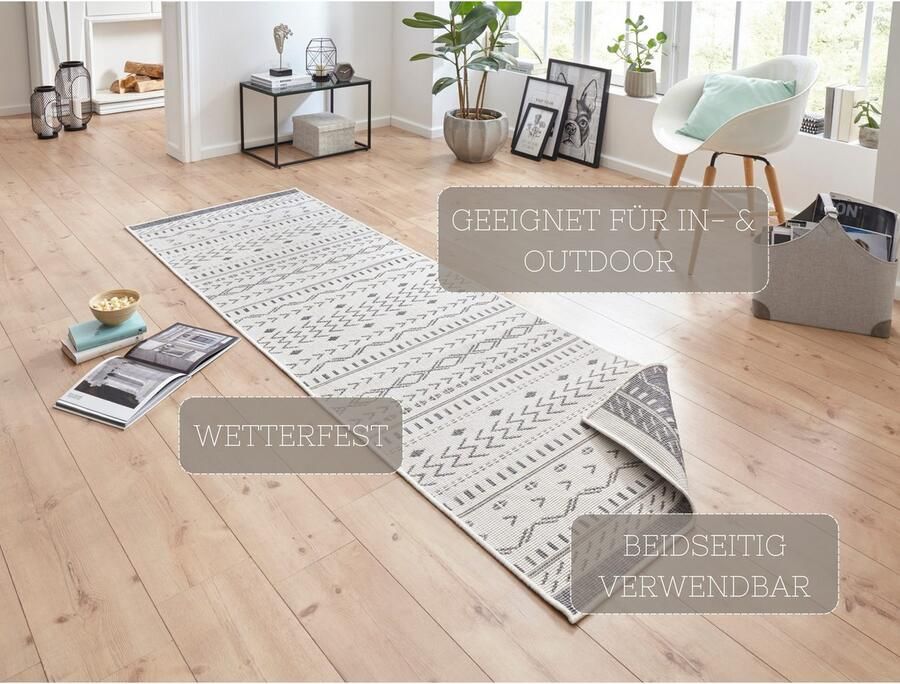 HANSE Home Vloerkleed Kuba omkeerbaar tapijt Binnen- en buitengebruik weerbestendig balkon loper woonkamer waterbestendig - Foto 3