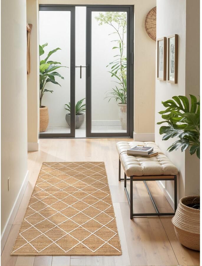 HANSE Home Vloerkleed Kunu jute tapijt Natuurlijke vezels jute met katoen woonkamer hal gang boho scandi - Foto 4