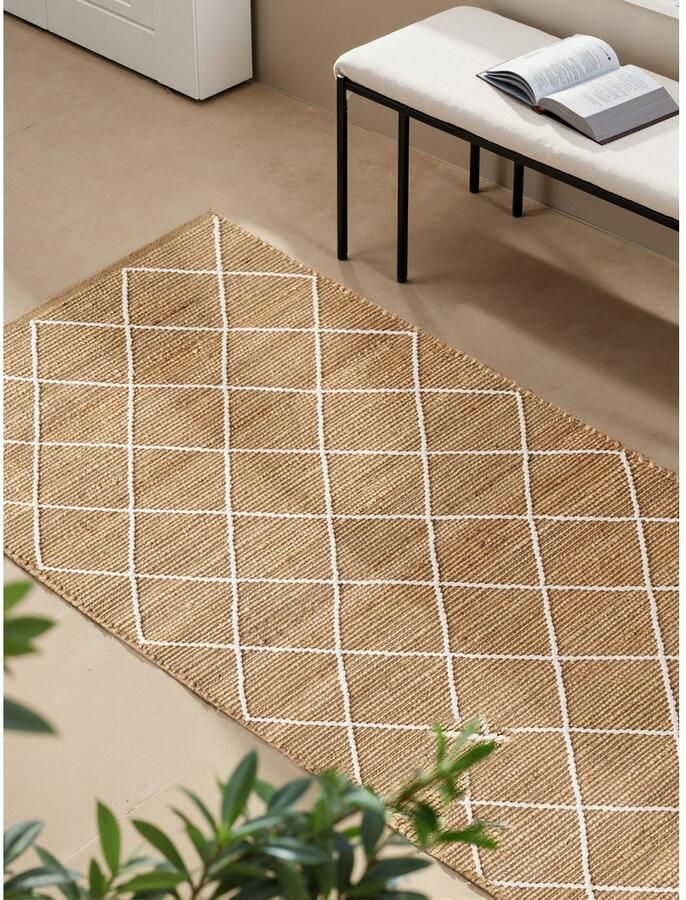 HANSE Home Vloerkleed Kunu jute tapijt Natuurlijke vezels jute met katoen woonkamer hal gang boho scandi - Foto 3