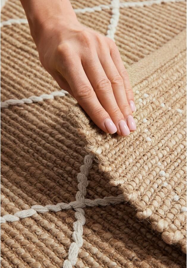 HANSE Home Vloerkleed Kunu jute tapijt Natuurlijke vezels jute met katoen woonkamer hal gang boho scandi - Foto 7