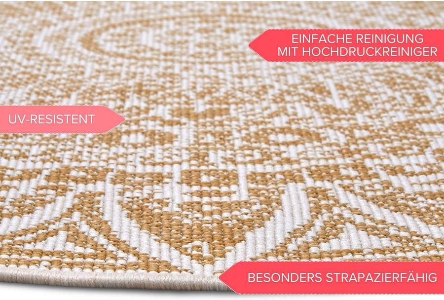 HANSE Home Vloerkleed Lilja omkeerbaar tapijt In- en outdoor dubbelzijdig weerbestendig balkon tuin woonkamer - Foto 4