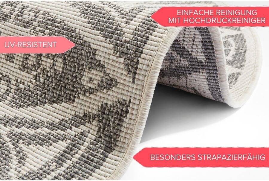 HANSE Home Vloerkleed Lilja omkeerbaar tapijt In- en outdoor dubbelzijdig weerbestendig balkon tuin woonkamer - Foto 4