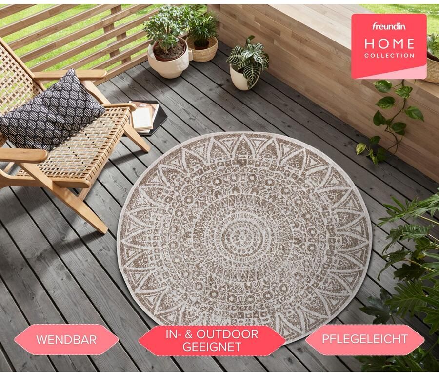 HANSE Home Vloerkleed Lilja omkeerbaar tapijt In- en outdoor dubbelzijdig weerbestendig balkon tuin woonkamer