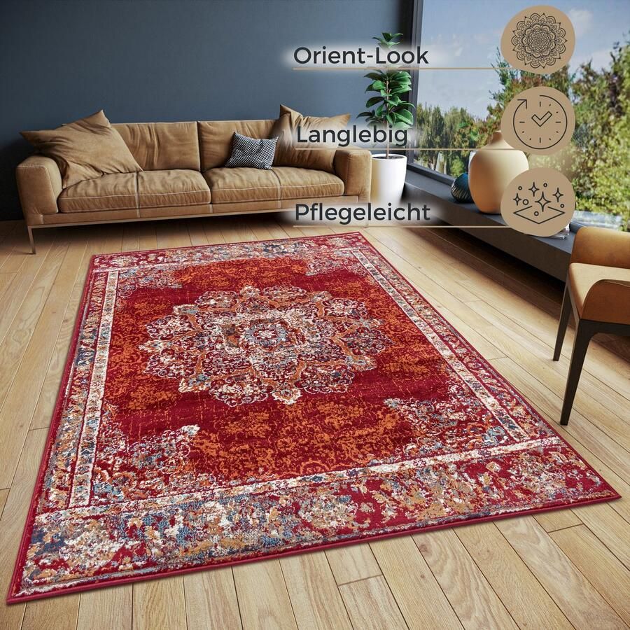 HANSE Home Vloerkleed Maderno Loper oosters kortpolig woonkamer slaapkamer eetkamer