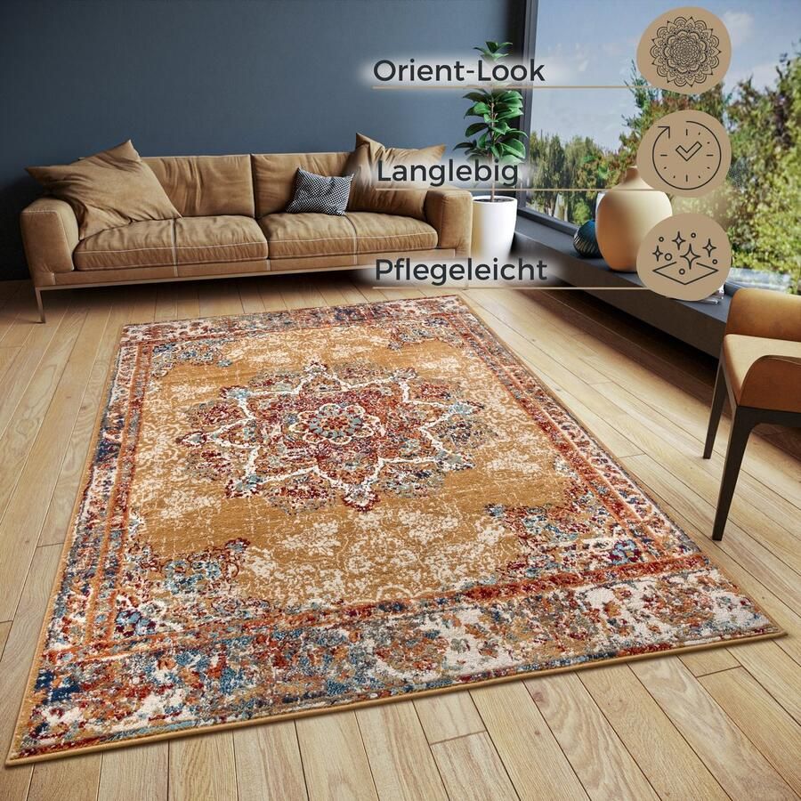HANSE Home Vloerkleed Maderno Loper oosters kortpolig woonkamer slaapkamer eetkamer