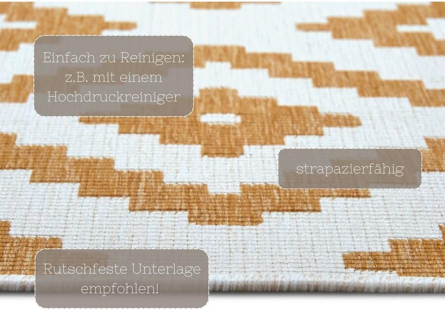 NORTHRUGS Vloerkleed Malaga tweezijdig te gebruiken kleed Binnen- en buitengebruik weerbestendig balkon loper woonkamer waterbestendig - Foto 7