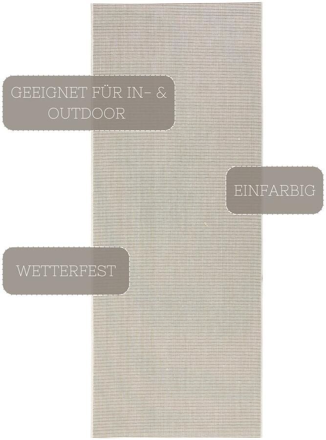 HANSE Home Vloerkleed Match Binnen- en buitengebruik kortpolig loper modern effen kleuren woonkamer balkon - Foto 2