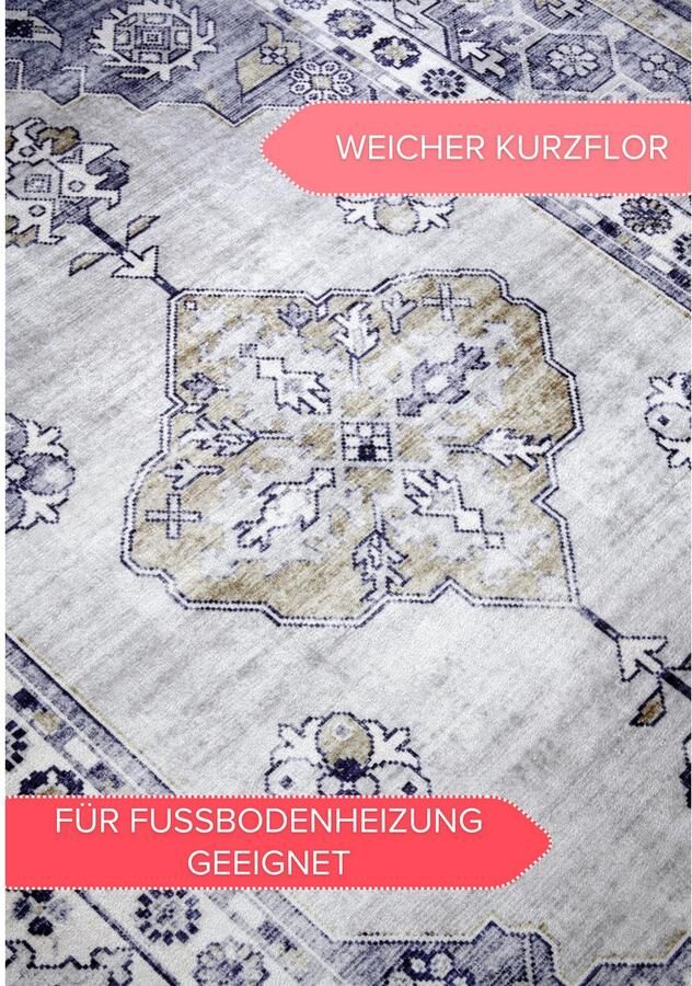 HANSE Home Vloerkleed Meridiem Kortpolig antislip oriënt vintage klassiek woonkamer gang - Foto 4