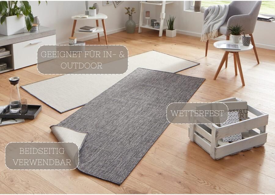 HANSE Home Vloerkleed Miami omkeerbaar tapijt Binnen- en buitengebruik weerbestendig balkon loper woonkamer waterbestendig - Foto 9