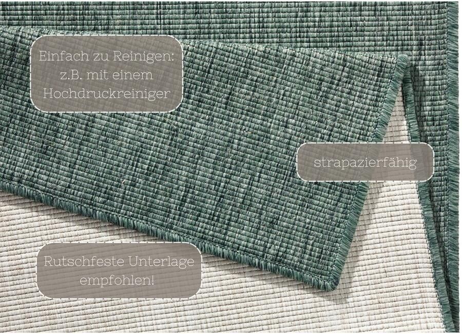 HANSE Home Vloerkleed Miami omkeerbaar tapijt Binnen- en buitengebruik weerbestendig balkon loper woonkamer waterbestendig - Foto 4