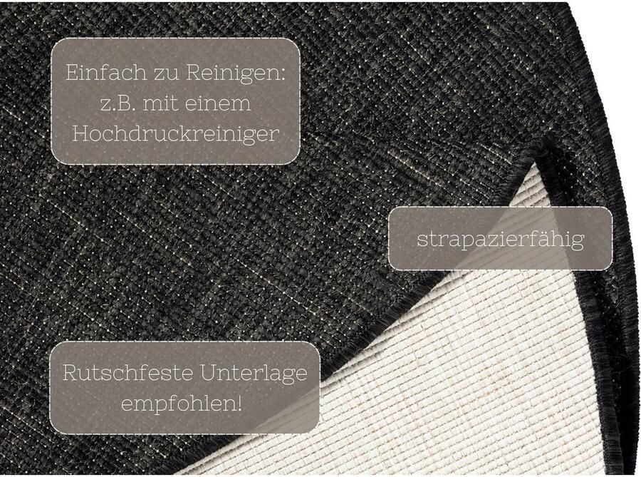 HANSE Home Vloerkleed Miami omkeerbaar tapijt Geschikt voor binnen en buiten weerbestendig balkon tuin woonkamer waterbestendig - Foto 3