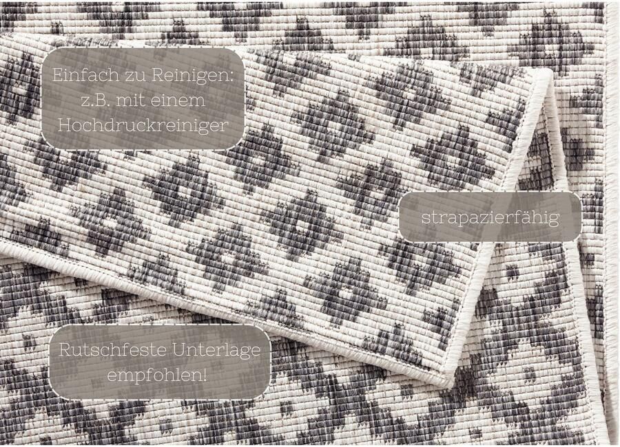 HANSE Home Vloerkleed Nizza omkeerbaar tapijt Binnen- en buitengebruik weerbestendig balkon loper woonkamer waterbestendig - Foto 7