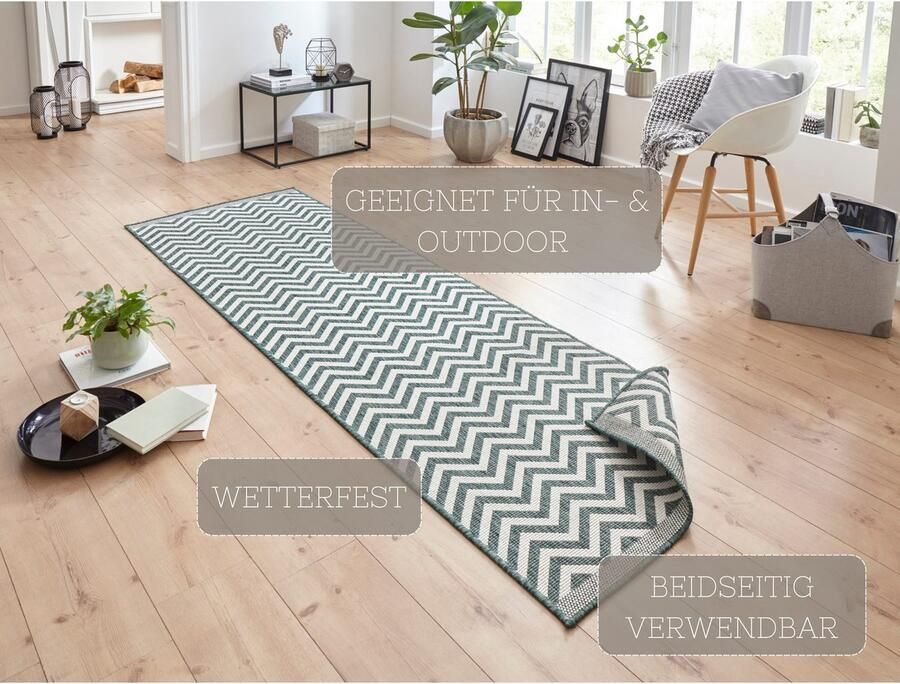 HANSE Home Vloerkleed Palma tweezijdig te gebruiken kleed Binnen- en buitengebruik weerbestendig balkon loper woonkamer waterbestendig - Foto 6