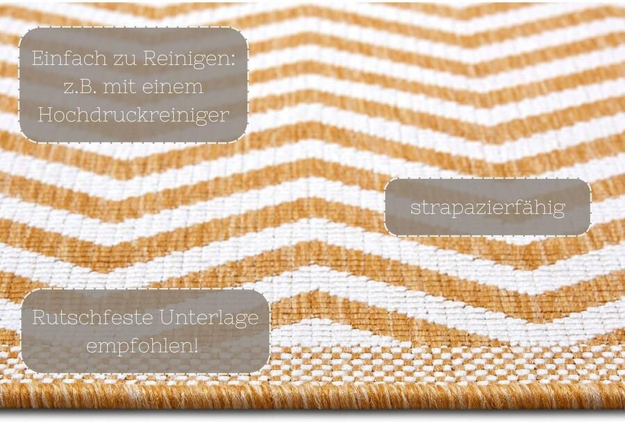 HANSE Home NORTHRUGS Vloerkleed Palma tweezijdig te gebruiken kleed Binnen- en buitengebruik weerbestendig balkon loper woonkamer waterbestendig - Foto 8