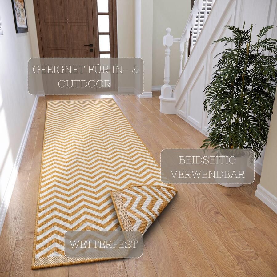 HANSE Home NORTHRUGS Vloerkleed Palma tweezijdig te gebruiken kleed Binnen- en buitengebruik weerbestendig balkon loper woonkamer waterbestendig - Foto 2