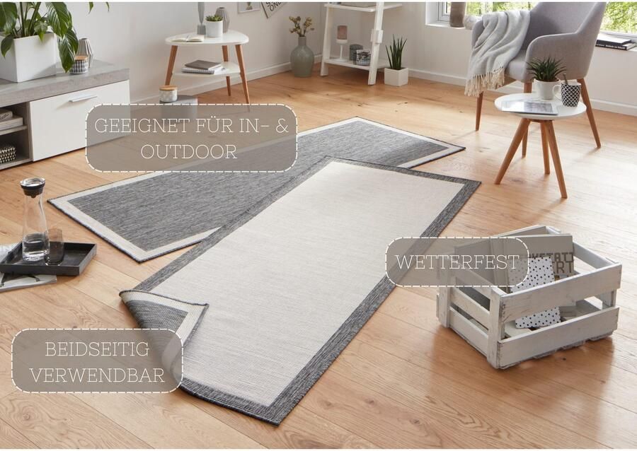 HANSE Home Vloerkleed Panama tweezijdig te gebruiken kleed Binnen- en buitengebruik weerbestendig balkon loper woonkamer waterbestendig - Foto 8