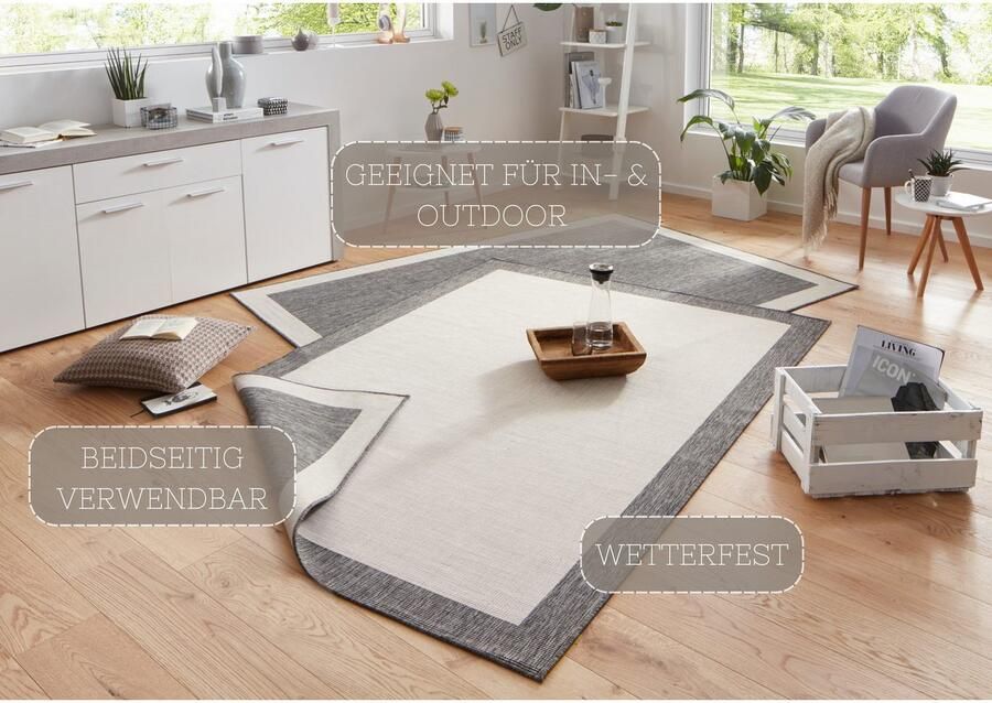 HANSE Home Vloerkleed Panama tweezijdig te gebruiken kleed Binnen- en buitengebruik weerbestendig balkon loper woonkamer waterbestendig - Foto 9