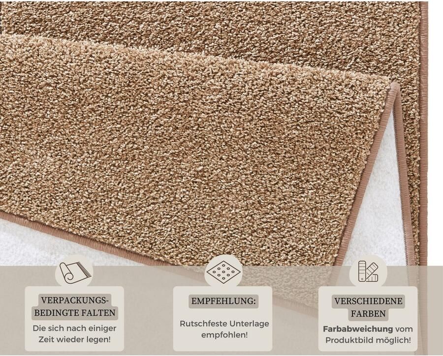 HANSE Home Vloerkleed Pure 100 korte pool Kortpolig effen omgezoomd loper woonkamer kinderkamer gang - Foto 4