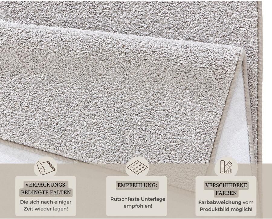 HANSE Home Vloerkleed Pure 100 korte pool Kortpolig effen omgezoomd loper woonkamer kinderkamer gang - Foto 6