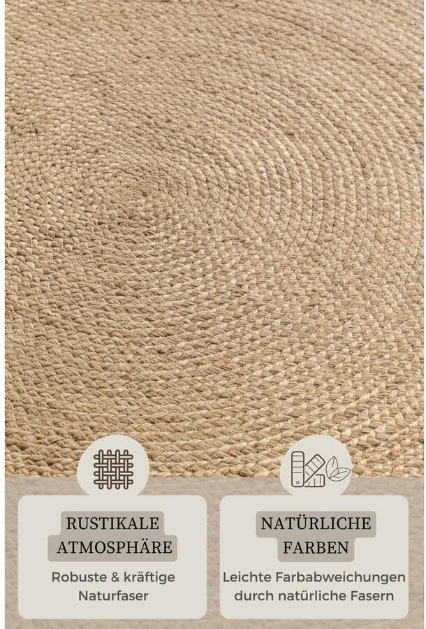 HANSE Home Vloerkleed Rangpur jute tapijt Handgeweven 100% jute natuurlijk woonkamer hal boho scandi - Foto 4
