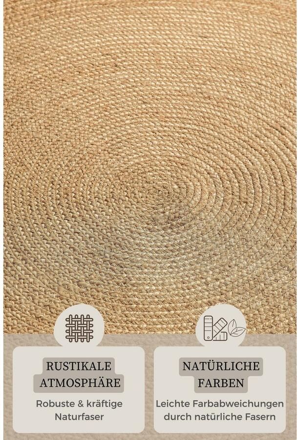 HANSE Home Vloerkleed Rangpur jute tapijt Handgeweven 100% jute natuurlijk woonkamer hal boho scandi - Foto 4