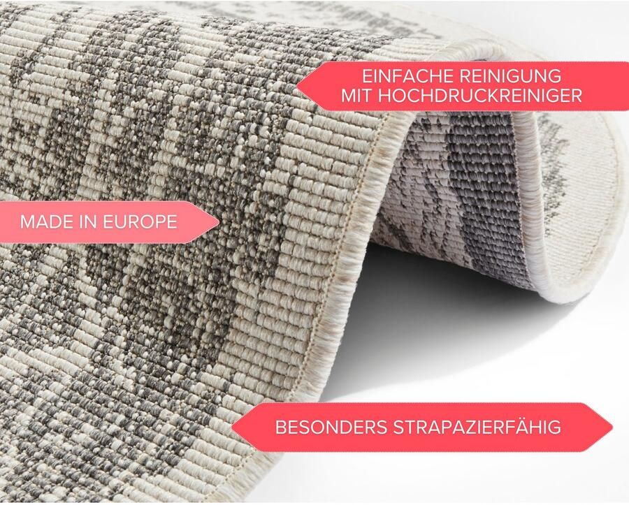 HANSE Home Vloerkleed Rosica Geschikt voor binnen en buiten weerbestendig balkon tuin woonkamer waterbestendig