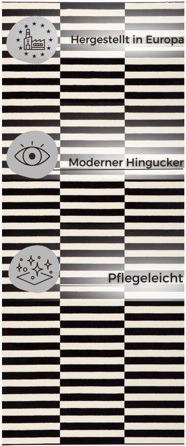 HANSE Home Vloerkleed Scherm Kortpolig loper strepen lijnen rondom geketteld robuust - Foto 7