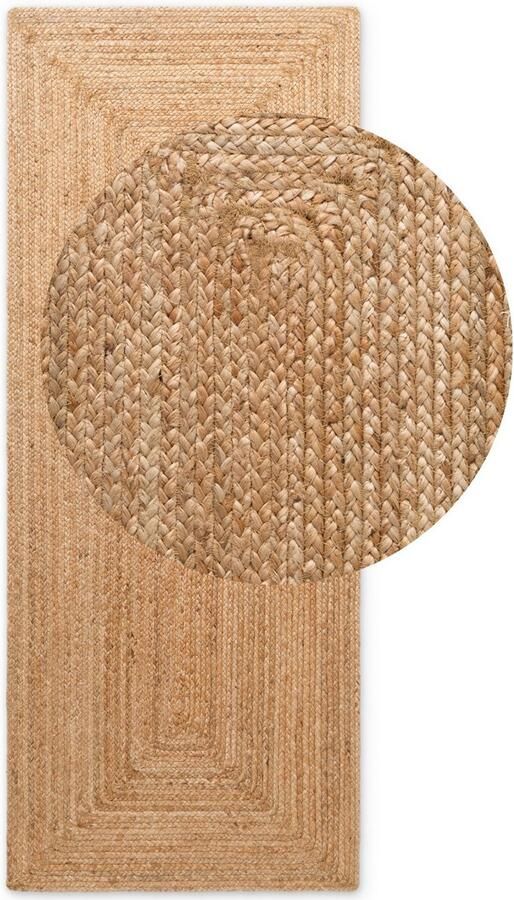 HANSE Home Vloerkleed Sharmila jute tapijt 100% jutevezel natuur woonkamer eetkamer gang boho scandi - Foto 8