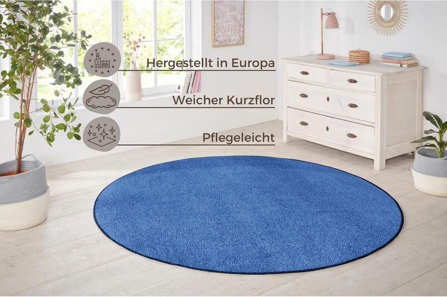 HANSE Home Vloerkleed Shashi Korte pool unikleur vloerkleed zacht eetkamer kinderkamer hal
