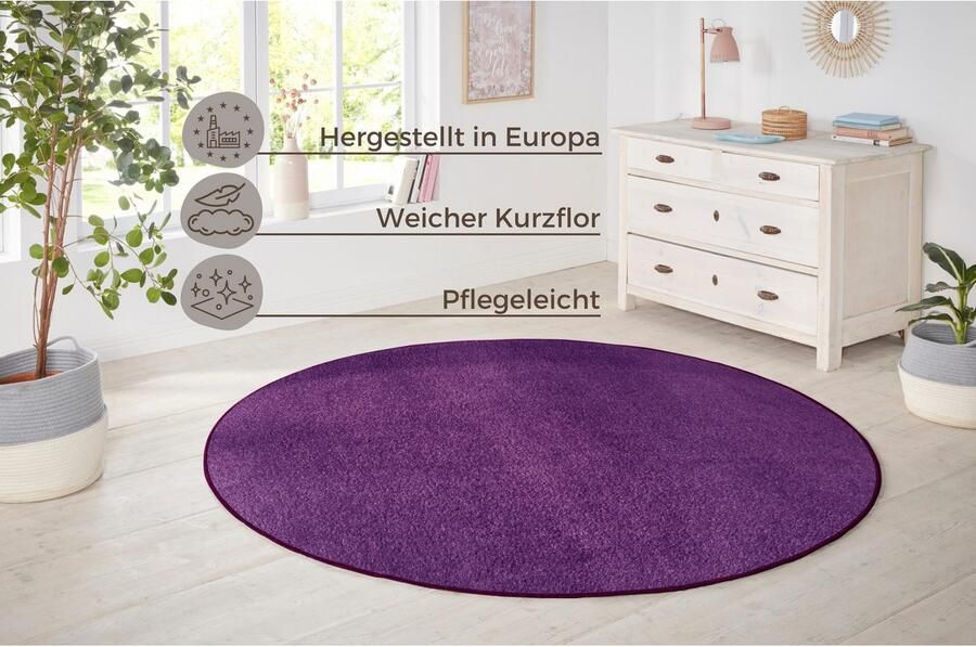 HANSE Home Vloerkleed Shashi Korte pool unikleur vloerkleed zacht eetkamer kinderkamer hal