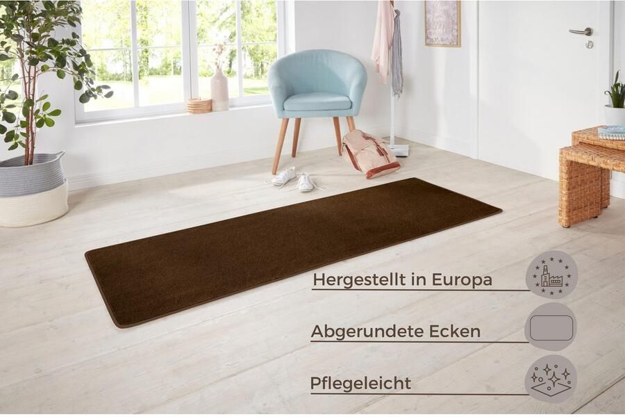 HANSE Home Vloerkleed Shashi Kortpolig effen kleuren loper zacht eetkamer kinderkamer gang - Foto 3