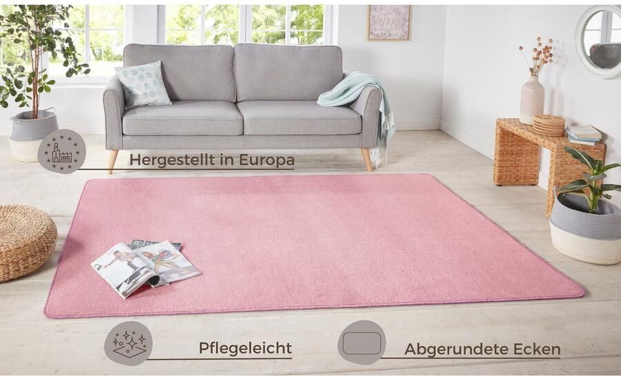 HANSE Home Vloerkleed Shashi Kortpolig effen kleuren loper zacht eetkamer kinderkamer gang - Foto 10