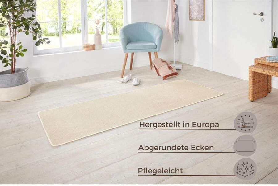 HANSE Home Vloerkleed Shashi Kortpolig effen kleuren loper zacht eetkamer kinderkamer gang - Foto 4